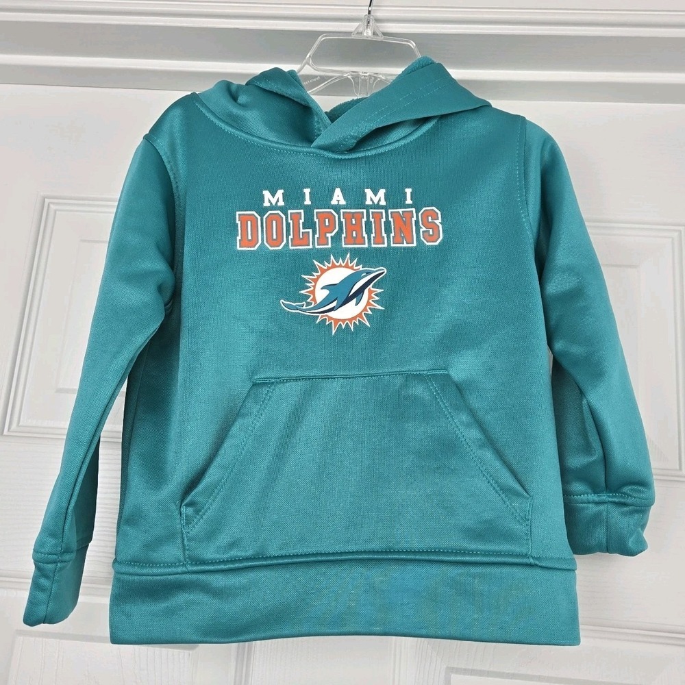 NFL Team Apparel‎ Miami Dolphins Hoodie Boys Size 3T Pullover Pocket Sweatshirt